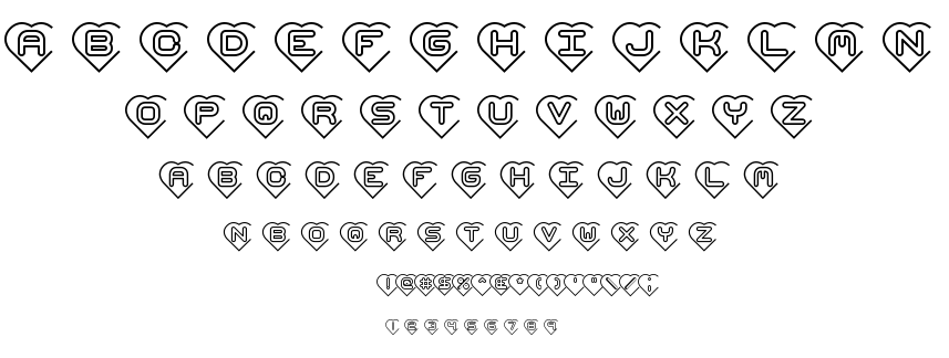 Hearts BRK font