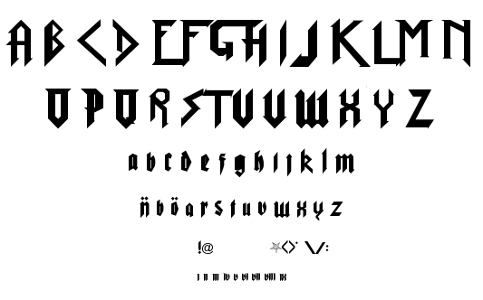 Pure Evil 2 font