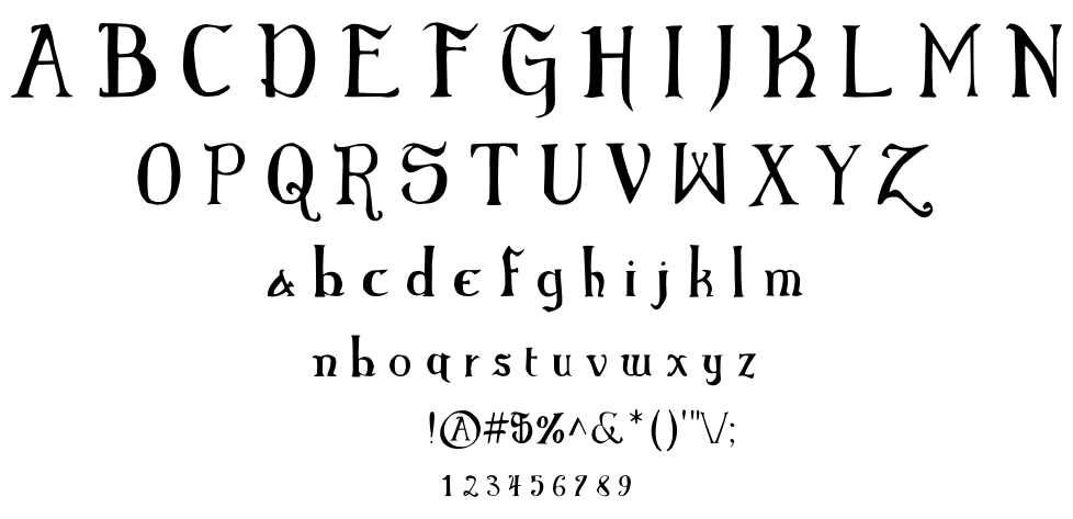 Elementary Gothic Bookhand font
