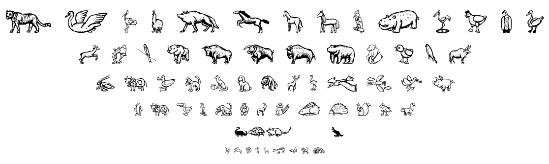 Zoo Woodcuts M font