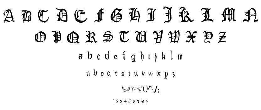 Drawn Old English font