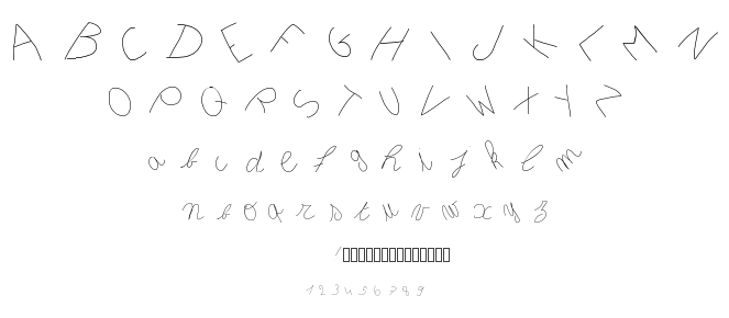 Inclined letter font