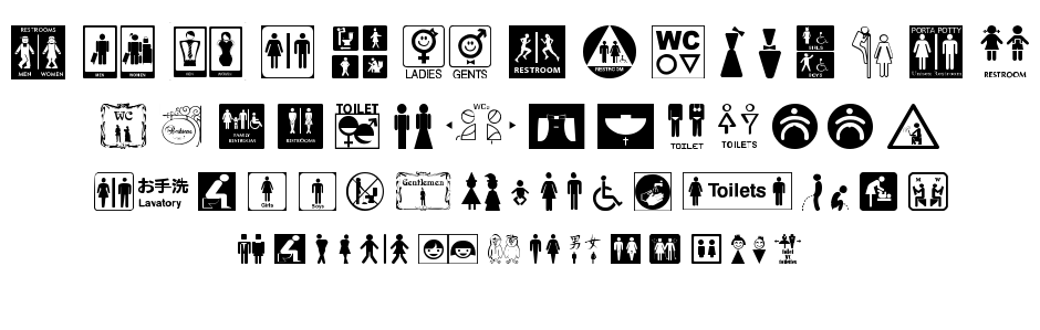 Restroom Signs TFB font