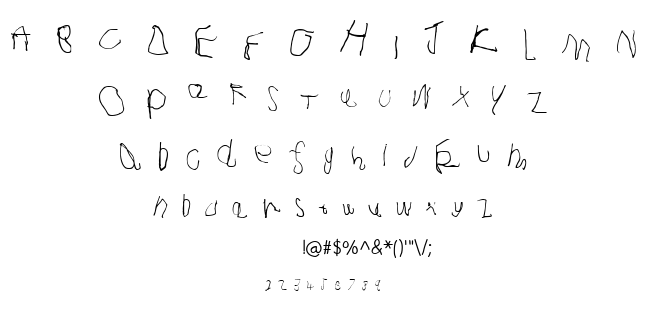 Joshua Dawson aged 4 font