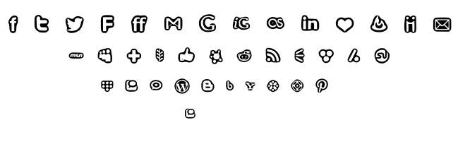 Social Media Icons Bold font