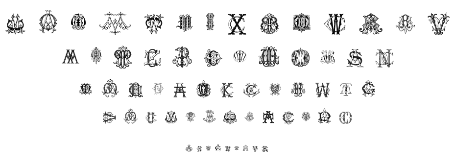 Intellecta Monograms Random Samples Five font
