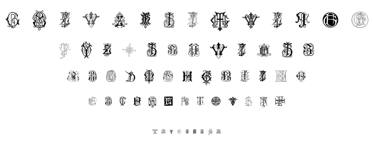 Intellecta Monograms Random Samples Seven font