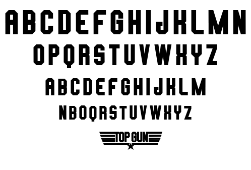 TOP GUN font