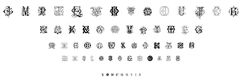 Intellecta Monograms Random Samples Six font
