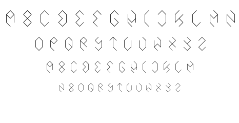inside the boxes font