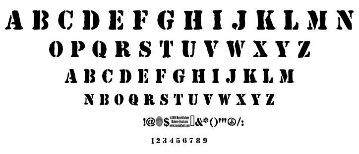 Jjstencil font