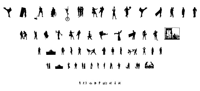 Human silhouettes free eight font