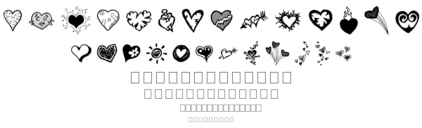 Broken hearts font