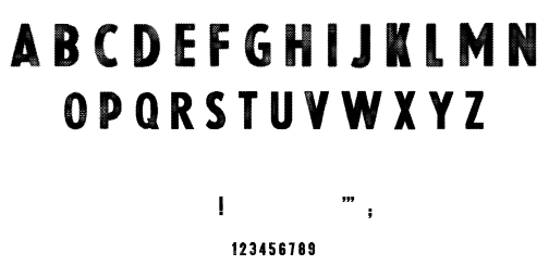 Halftoned backu font