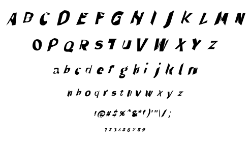 Through the black font
