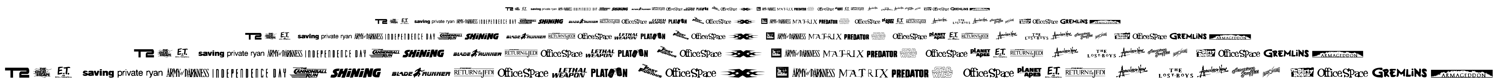 Movie Gallery font