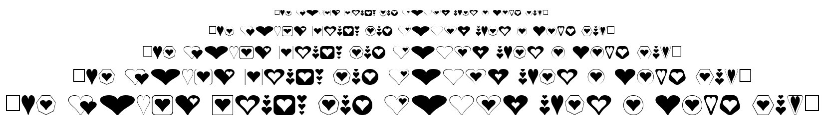 hearts for 3d fx font