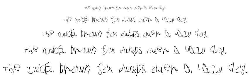 Joshua Dawson aged 4 font