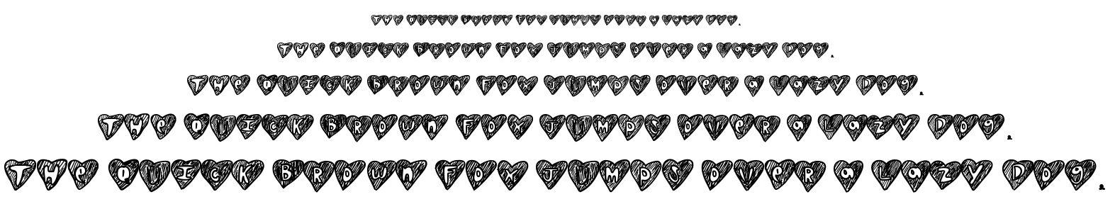 Over hearts font