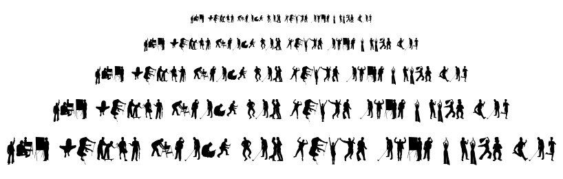 Human silhouettes free seven font
