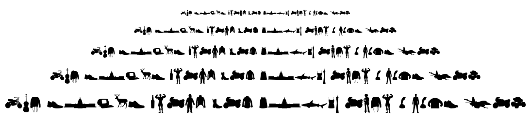 Mixed silhouettes font